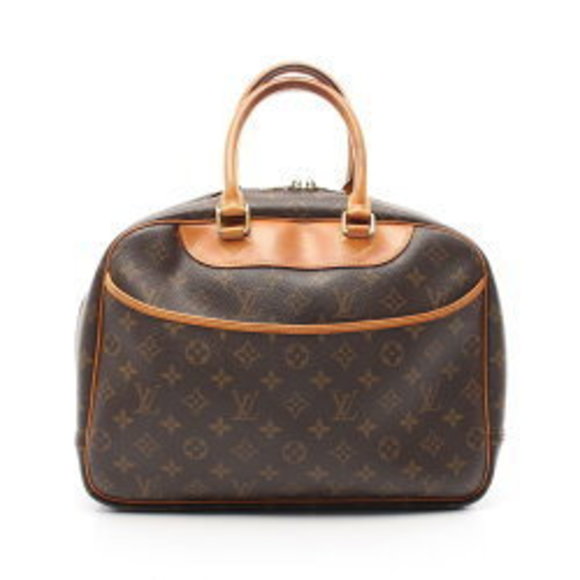 Louis Vuitton Deauville Bowling Vanity Handbag Leather Monogram Brown - Picture 1 of 8